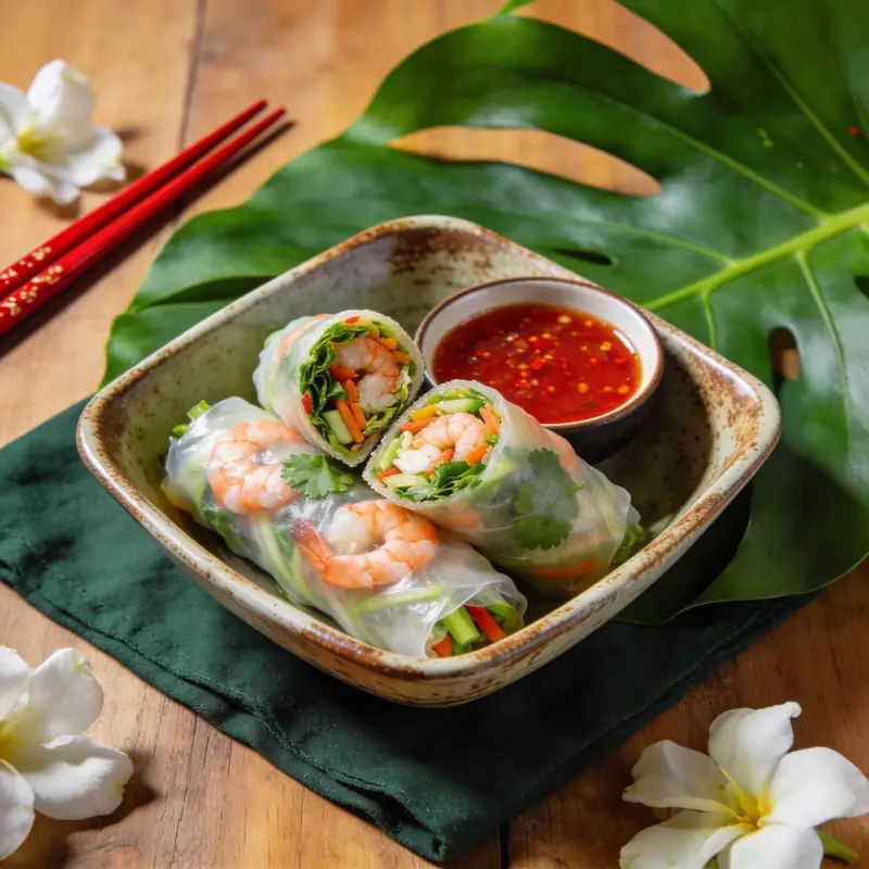 Вьетнамские спринг-роллы с морепродуктами — курс «Паназиатская кухня»
