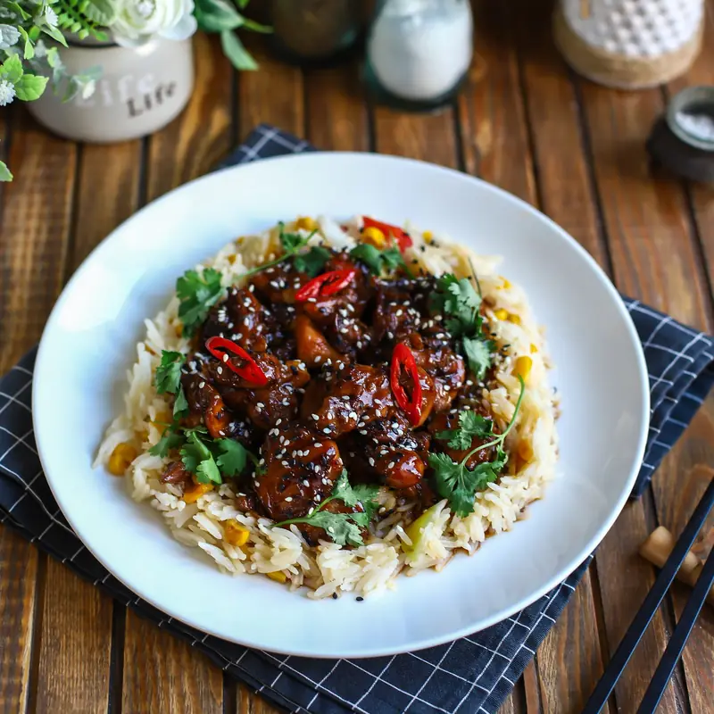 Цыплёнок терияки с рисом — курс «Эффективная кулинария»