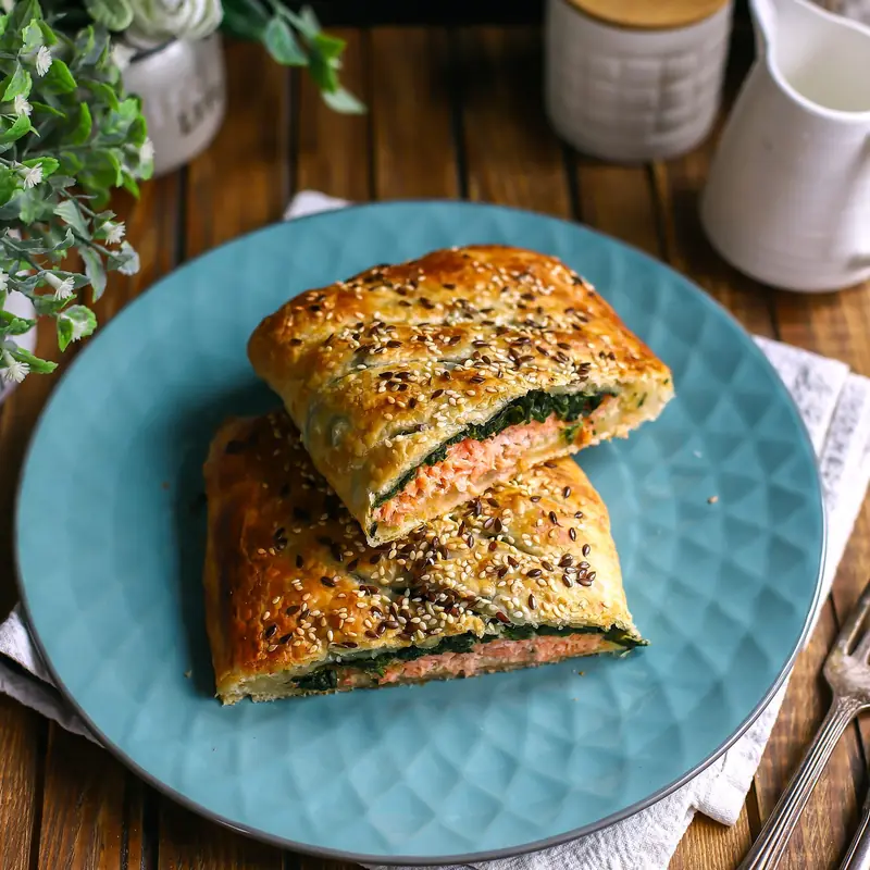 Слоёный пирог с рыбой и шпинатом — курс «Эффективная кулинария»