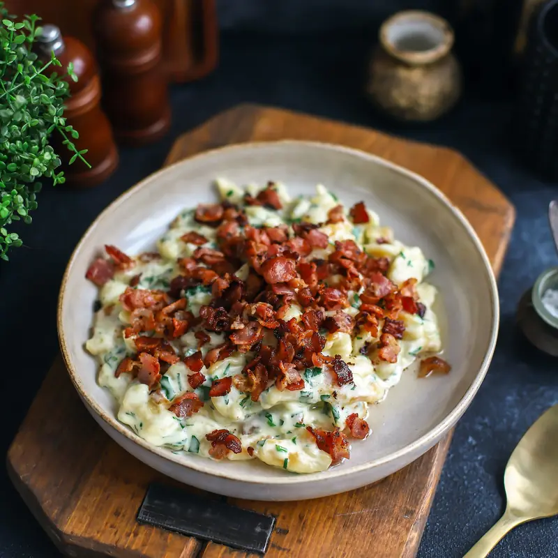 Шпецле с беконом и сыром дор блю — курс «Кухни мира»