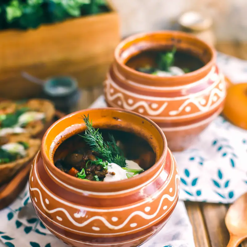 Жаркое в горшочке с мясом, овощами и грибами — курс «Кухни мира»